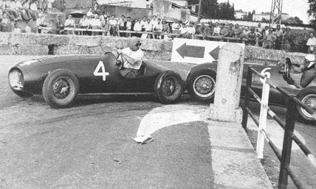 Dorino Serafini a bordo della Ferrari 375 al GP di San Remo del 1950