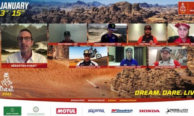 La conferenza stampa inaugurale della Dakar moto  via Zoom