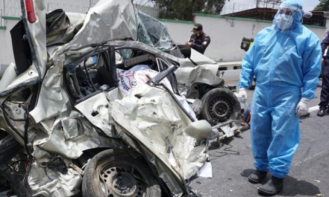 Un incidente stradale grave avvenuto lo scorso 15 luglio in Guatemala. Afp
