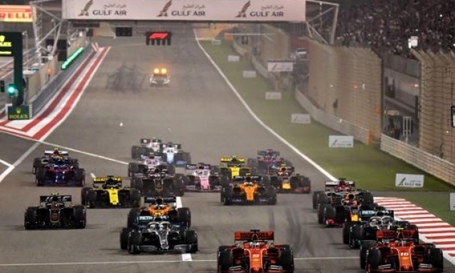 Il GP del Bahrain dello scorso anno, sul circuito di Manama. AFP