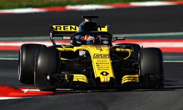 La Renault F1 del 2018 che verrà usata da Alonso e Ocon per i test di Abu Dhabi. Getty