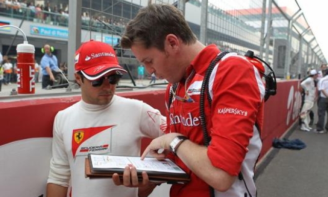 Felipe Massa e Rob Smedley nel 2012. Lapresse