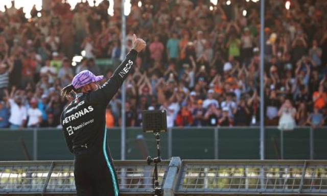 Lewis Hamilton, in pole nella Sprint Race di Silverstone 2021. Getty