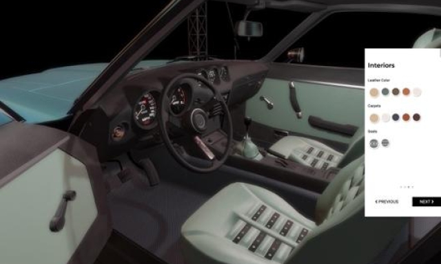 Il configuratore di Garage Italia in funzione sulla Datsun 240Z