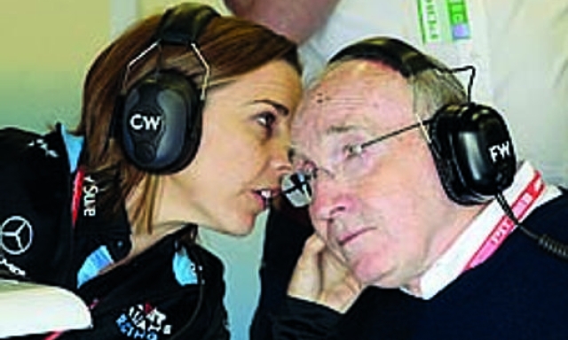 Claire e Frank Williams a Silverstone nel 2019. Getty