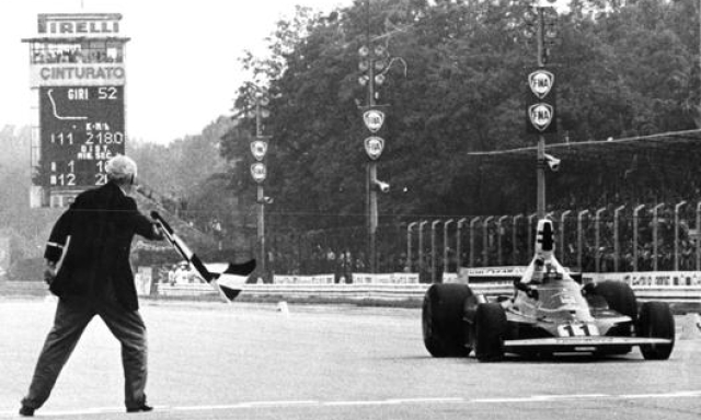 Regazzoni vince a Monza su Ferrari 312T. Archivio Rcs