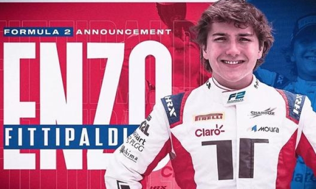 Enzo Fittipaldi, 20 anni, esordirà in F2 con il team Charouz dal GP di Monza