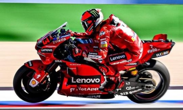 Francesco Bagnaia in sella alla Ducati nei test di Misano (Instagram MotoGP)