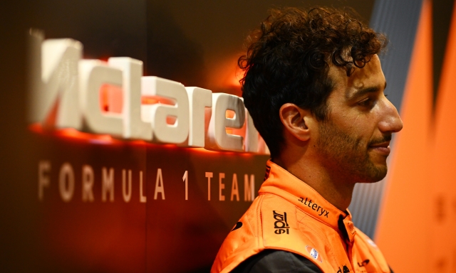 SINGAPORE, SINGAPORE - SEPTEMBER 29: Daniel Ricciardo of Australia and McLaren looks on in the Paddock during previews ahead of the F1 Grand Prix of Singapore at Marina Bay Street Circuit on September 29, 2022 in Singapore, Singapore. (Photo by Clive Mason/Getty Images,)