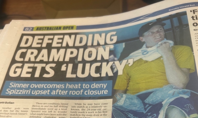 Il "Defending Champion" diventa "Defending Crampion": i media australiani pungono Sinner