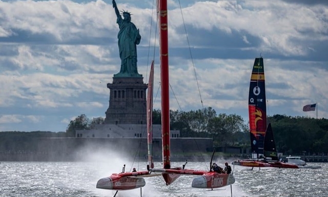 Il vento condiziona il SailGP a New York. Bonds Flying Roots show: prima lo stop, poi vince la tappa
