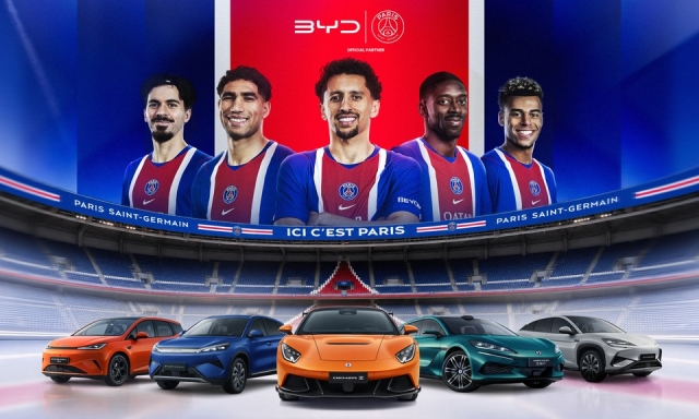 Byd diventa Official Mobility Partner del Paris Saint-Germain