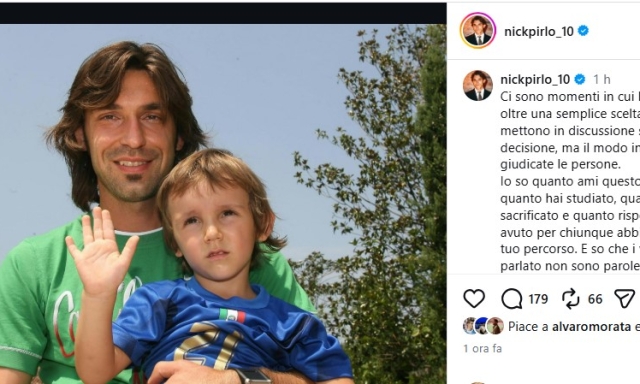 Pirlo jr difende il padre: "Deluso e amareggiato per come è stato giudicato"