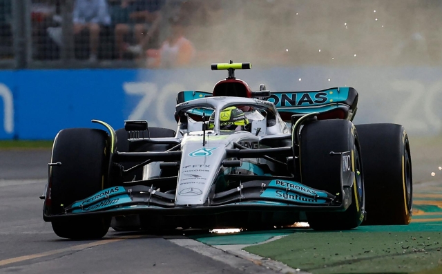 Lewis Hamilton in azione in Australia. AFP