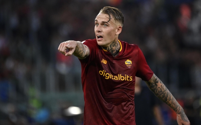 RomaÃ?s Rick Karsdorp reacts during the Serie A soccer match between AS Roma and US Cremonese at the Olimpico stadium in Rome, Italy, 22 August 2022. ANSA/RICCARDO ANTIMIANI