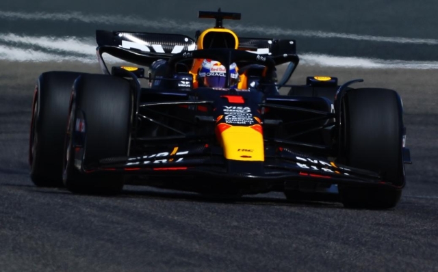BAHRAIN, BAHRAIN - FEBRUARY 21: Max Verstappen of the Netherlands driving the (1) Oracle Red Bull Racing RB20 on track during day one of F1 Testing at Bahrain International Circuit on February 21, 2024 in Bahrain, Bahrain. (Photo by Mark Thompson/Getty Images)