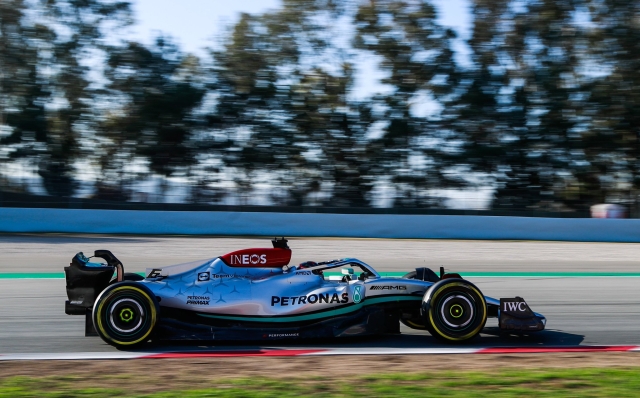 Mercedes F1 W13 in azione