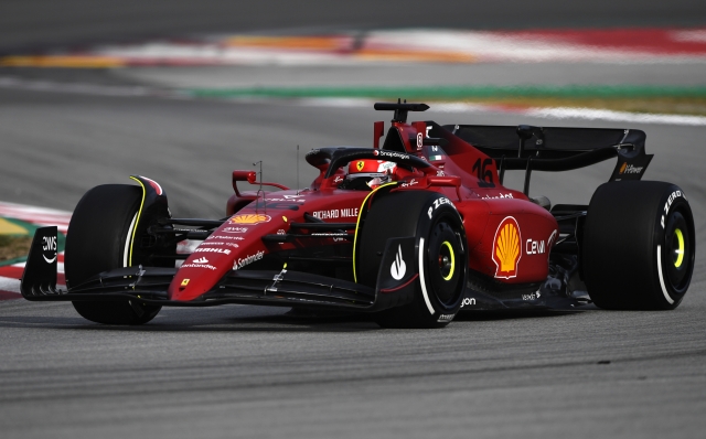 BARCELONA, SPAIN - FEBRUARY 24: Charles Leclerc of Monaco driving (16) the Ferrari F1-75 on track during Day Two of F1 Testing at Circuit de Barcelona-Catalunya on February 24, 2022 in Barcelona, Spain. (Photo by Rudy Carezzevoli/Getty Images)