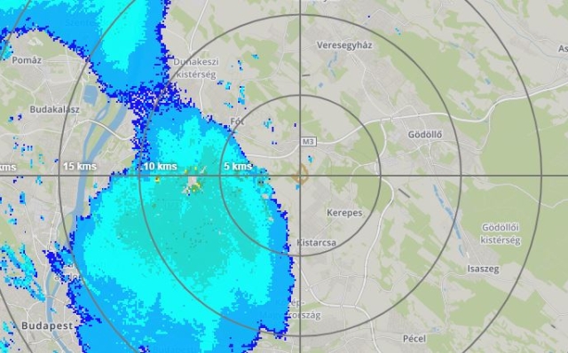 Il radar mostra pioggia in arrivo a pochi km