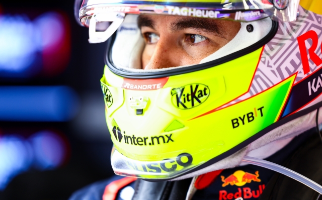 SPA, BELGIUM - JULY 30: Sergio Perez of Mexico and Oracle Red Bull Racing prepares to drive in the garage prior to the F1 Grand Prix of Belgium at Circuit de Spa-Francorchamps on July 30, 2023 in Spa, Belgium. (Photo by Mark Thompson/Getty Images)