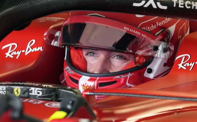 epa10876074 Monaco's Formula One driver Charles Leclerc of Scuderia Ferrari looks on during the first practice session of the Japanese Formula One Grand Prix in Suzuka, Japan, 22 September 2023. The Japanese Formula One Grand Prix will take place on 24 September 2023.  EPA/FRANCK ROBICHON