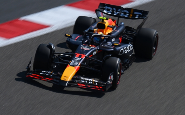BAHRAIN, BAHRAIN - FEBRUARY 22: Sergio Perez of Mexico driving the (11) Oracle Red Bull Racing RB20 on track during day two of F1 Testing at Bahrain International Circuit on February 22, 2024 in Bahrain, Bahrain. (Photo by Clive Mason/Getty Images)