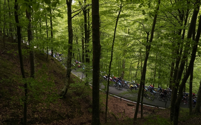 The pack rides during the stage 4 of the of the Giro d'Italia from Acqui Terme to Andora, May 7, 2024 Italy. (Photo by Fabio Ferrari/Lapresse)