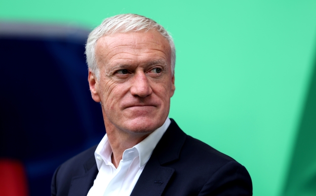 DUSSELDORF, GERMANY - JULY 01: Didier Deschamps, Head Coach of France, looks on prior to the UEFA EURO 2024 round of 16 match between France and Belgium at Düsseldorf Arena on July 01, 2024 in Dusseldorf, Germany. (Photo by Carl Recine/Getty Images)
