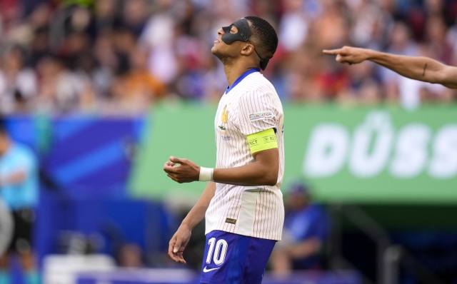 Kylian Mbappe of France during the Euro 2024 round of 16 soccer match between France and Belgium at the Esprit Arena - Dusseldorf, Germany - Monday 1, July, 2024. Sport - Soccer. (Photo by Fabio Ferrari/LaPresse)