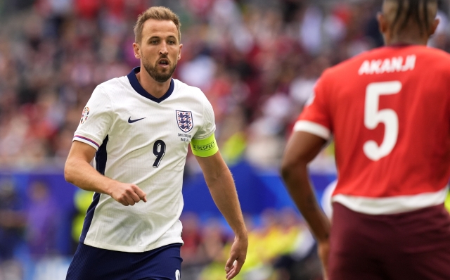 England's Harry Kane during a quarterfinal match between England and Swiss at the Euro 2024 soccer tournament in Dusseldorf - Esprit Arena, Germany - Saturday, July 6, 2024. Sport - Soccer . (Photo by Fabio Ferrari/LaPresse)