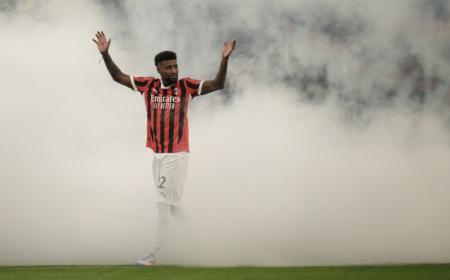 Milan’s Emerson Royal before the Silvio Berlusconi Trophy (Trofeo Berlusconi) soccer match between Milan and Monza, at the San Siro stadium in Milan, Italy - Tuesday, August 13, 2024. Sport - Soccer . (Marco Alpozzi/LaPresse)