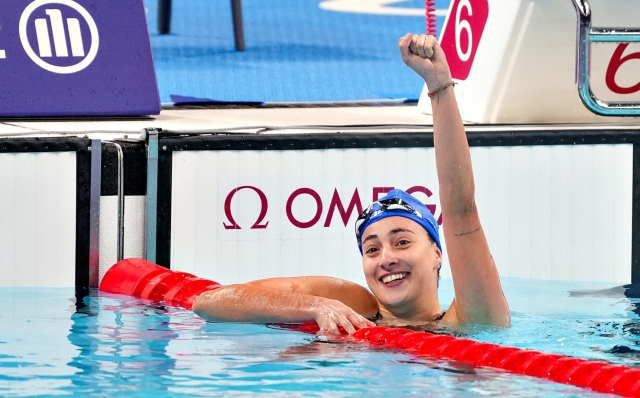 Giulia Terzi e' medaglia di bronzo alle Paralimpiadi di Parigi 2024 nei 400 stile S7, 02 settembre 2024. L'azzurra, a lungo seconda, e' stata superata solo dalle americane Morgan Stickney, oro, e McKenzie Coan, argento. Il bronzo dell'azzurra viene subito dopo l'oro di Federico Bicelli nella stessa distanza e categoria della gara maschile. ANSA / CIP - SIMONE FERRARO +++ HANDOUT PHOTO - NO SALES - EDITORIAL USE ONLY - NPK+++