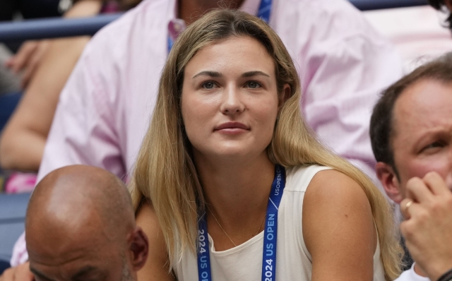 Anna Kalinskaya watches during the men's singles semifinals between Jannik Sinner, of Italy, and Jack Draper, of Great Britain, of the U.S. Open tennis championships, Friday, Sept. 6, 2024, in New York. (AP Photo/Kirsty Wigglesworth)