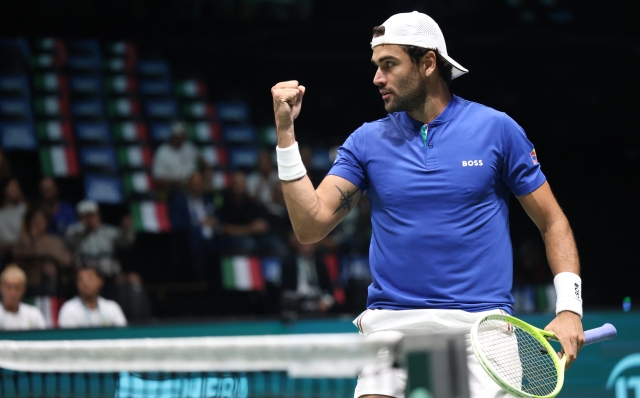 Matteo Berrettini during the tennis Davis Cup final 8 match between Matteo Berrettini (Italy) and Joao Fonseca (Brazil), at the Unipol arena, Casalecchio (Bologna), northern Italy, Wednesday 11, 2024. Sport - Tennis - (Photo Michele Nucci - LaPresse)