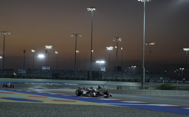 Haas driver Nico Hulkenberg of Germany in action during practice at the Lusail International Circuit in Lusail, Qatar, ahead of the Qatar Formula One Grand Prix, Friday, Nov. 29, 2024. (AP Photo/Altaf Qadri)