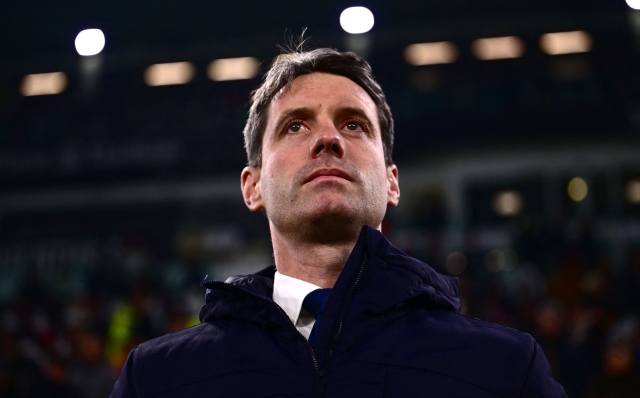 Juventus' French vice coach Alexandre Hugeux looks on during the Italian Serie A football match between Juventus FC and Venezia FC at the Allianz Stadium in Turin, on December 14, 2024. (Photo by MARCO BERTORELLO / AFP)