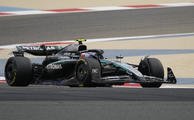 Mercedes driver Andrea Kimi Antonelli of Italy in action during a Formula One pre-season test at the Bahrain International Circuit in Sakhir, Bahrain, Thursday, Feb. 27, 2025. (AP Photo/Darko Bandic)