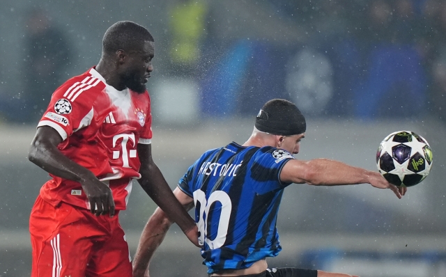 Atalanta's Nikola Krstovic during the Uefa Champions League soccer match between Atalanta and Bayern Munich  at the New Balance Stadium in Bergamo , north Italy - Tuesday , March 10 ,  2026. Sport - Soccer . (Photo by Spada/LaPresse)