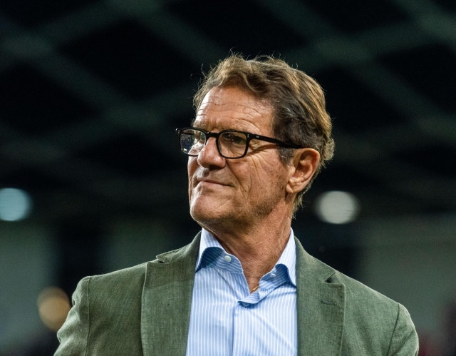 LJUBLJANA, SLOVENIA - SEPTEMBER 15:  Fabio Capello of Italy managing the Red Team during a charity match for the Slovenian flood victims on September 15, 2023 in Ljubljana, Slovenia. In August 2023 major floods occurred in two-thirds of the Slovenian territory due to heavy rain. Deemed as the worst natural disaster of the country. (Photo by Jurij Kodrun/Getty Images)