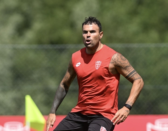 Monza's Andrea Petagna during training session at Ponte di Legno, Italy - Thursday, July 11 , 2024. Sport - Soccer, (Photo AC Monza/LaPresse by Studio Buzzi)