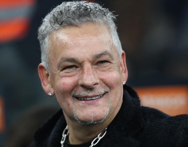 MILAN, ITALY - FEBRUARY 14: Former Juventus and FC Internazionale Milano player, Roberto Baggio, looks on prior to the Serie A match between FC Internazionale and Juventus FC at Giuseppe Meazza Stadium on February 14, 2026 in Milan, Italy. (Photo by Marco Luzzani/Getty Images)