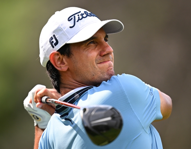 JOHANNESBURG, SOUTH AFRICA - MARCH 10: Matteo Manassero of Italy tees off on the 13th hole during day four of the Jonsson Workwear Open at Glendower Golf Club on March 10, 2024 in Johannesburg, South Africa. (Photo by Stuart Franklin/Getty Images)