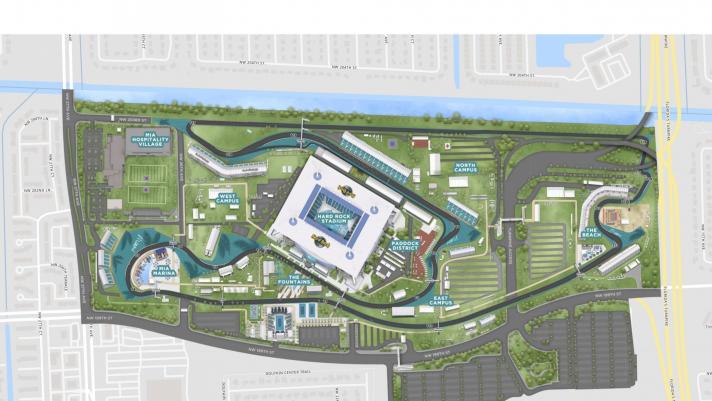 La mappa del circuito del GP Miami
