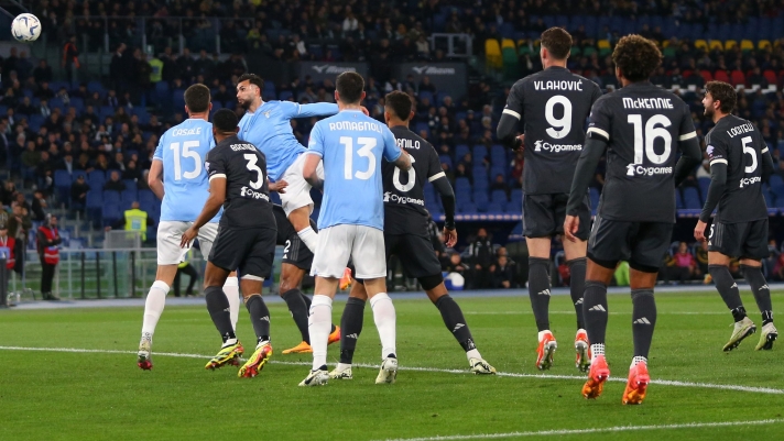 ROME, ITALY - APRIL 23: Valentin Castellanos of SS Lazio scores his team's first goal during the Coppa Italia Semi-final Second Leg match between SS Lazio and Juventus FC at Stadio Olimpico on April 23, 2024 in Rome, Italy. (Photo by Paolo Bruno/Getty Images)