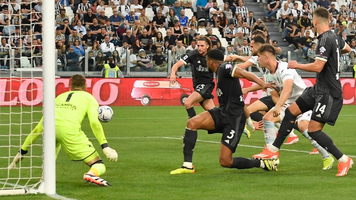 TURIN, ITALY - MAY 12: Adrien Rabiot of Juventus scores his team's first goal during the Serie A TIM match between Juventus and US Salernitana at Allianz Stadium on May 12, 2024 in Turin, Italy. (Photo by Stefano Guidi/Juventus FC via Getty Images)