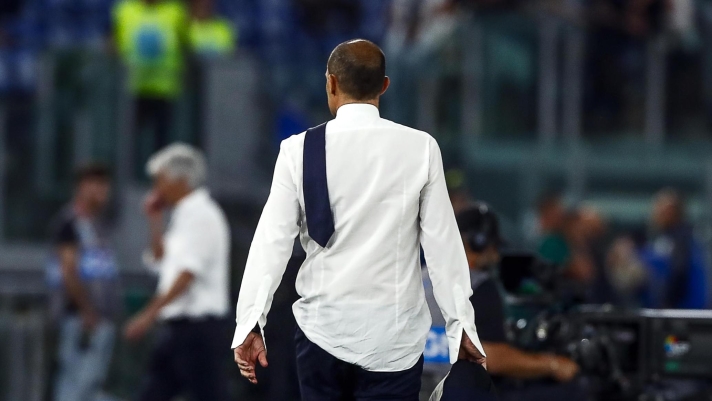 JuventusÕ coach Massimiliano Allegri leaves the pitch after his red card during the Italian Cup (Coppa Italia) final soccer match between Atalanta BC and Juventus FC at the Olimpico stadium in Rome, Italy, 15 May 2024. ANSA/ANGELO CARCONI