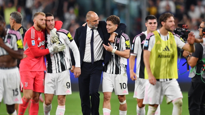 Igor Tudor, Head Coach of Juventus, celebrates with Kenan Yildiz after the team's victory in the Serie A match between Juventus FC and FC Internazionale at Allianz Stadium on September 13, 2025 in Turin, Italy. (Photo by Valerio Pennicino/Getty Images)