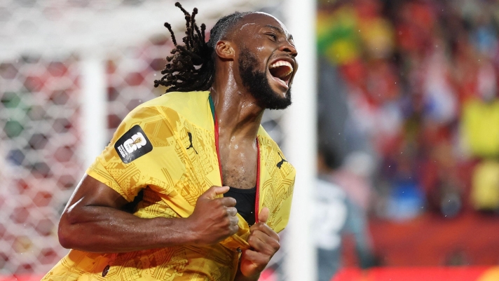  Antoine Semenyo #11 of Ghana celebrates the team's first goal scored by Caleb Yirenkyi #3 (not pictured) during the FIFA World Cup 2026 Group L match between Ghana and Panama at Toronto Stadium on June 17, 2026 in Toronto, Ontario.   Darrian Traynor/Getty Images/AFP (Photo by Darrian Traynor / GETTY IMAGES NORTH AMERICA / Getty Images via AFP)
