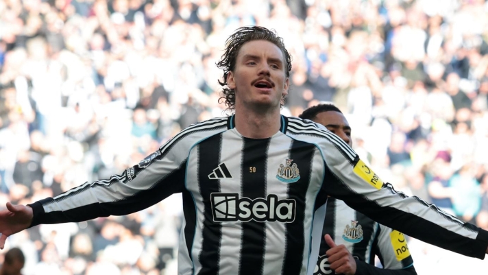 NEWCASTLE UPON TYNE, ENGLAND - MAY 17: Nick Woltemade of Newcastle United celebrates scoring his team's first goal during the Premier League match between Newcastle United and West Ham United at St James' Park on May 17, 2026 in Newcastle upon Tyne, England. (Photo by Ian MacNicol/Getty Images)