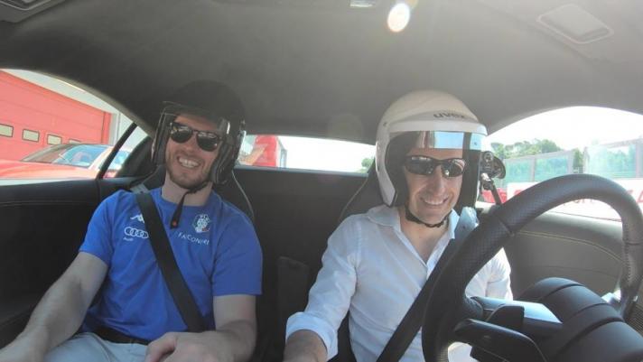 A bordo del bolide di Audi con il campione italiano di sci. Ecco come è andata